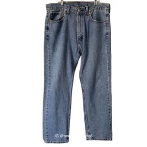 LEVI'S 505 Jean Mens 36x30 Blue Regular Fit Straight Leg Light Wash Denim Cotton - Picture 1 of 12