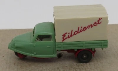 Wiking Ho 1/87 Goli Triciclo Pastello Bianco Capote Eildienst #84114 No. Box - Immagine 1 di 4