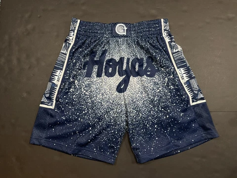 Georgetown Hoyas NCAA Men’s Size M Shorts Mitchell & Ness Spray Paint Swingman Cover
