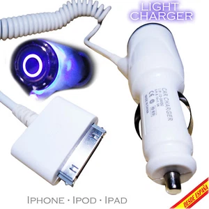 Car Charger for iPhone 2 3 GS 4 4S 4G iPad 1 2 3 iPod Mini Nano Touch - Picture 1 of 12