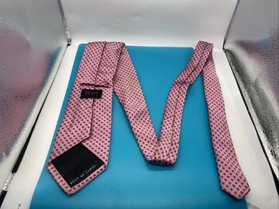 Corbata Robert Talbott cosida a mano 100% seda geométrica floral rosa hecha en EE. UU. Foto 1 de 4