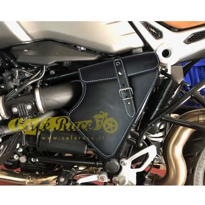 Borsello Borsa in pelle nera porta documenti attrezzi per BMW R NINE T - Imagen 1 de 4