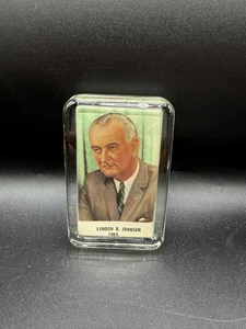 Vintage Presidental Glass Paper Weight- Lyndon Johnson - Picture 1 of 3