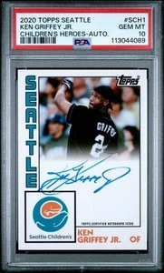 2020 TOPPS SEATTLE CHILDRENS HEROES #SCH1 KEN GRIFFEY JR. AUTO HOF PSA 10 GEM MT - Picture 1 of 2
