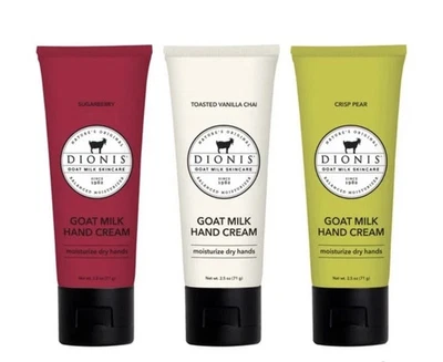 Cremas de manos de leche de cabra Dionis - Paquete de 3 de 2,5 oz cada una. Precintado Foto 1 de 3