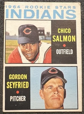 1964 TOPPS INDIANS ROOKIE STARS CHICO SALMON/GORDON SEYFRIED #499 VG OC - Image 1 of 2