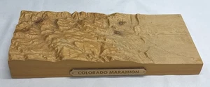 3d Topographical Map Of Colorado Marathon Carved In Wood - Picture 1 of 4