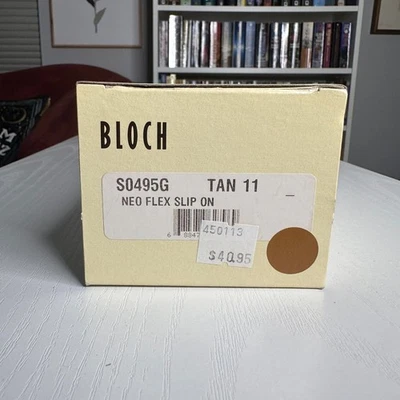 Bloch Neo Flex Slip On Jazz Shoes Tan Leather Size 11 Youth Dance Shoes New - Image 1 of 4