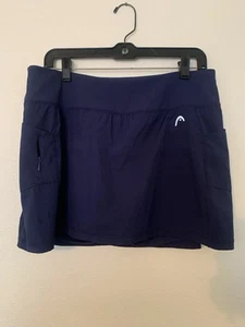 HEAD Mini Skort Womens Large Blue Lined Comfort Tennis Sports Pull On - Picture 1 of 5