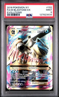 Pokemon XY Evolutions 2016 Full Art M Mega Blastoise EX 102/108 PSA 9 MINT - Image 1 of 3