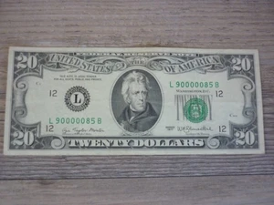 VINTAGE SERIES 1977 $20 DOLLAR BILL FEDERAL RESERVE NOTE UNCIRCULATED - Picture 1 of 2
