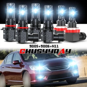 For Honda Accord EX-L Sedan 2006-2012 LED Headlight High Low Fog Light Bulbs Kit - Picture 1 of 18