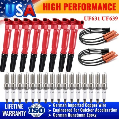 Juego de 8 bobinas de encendido y bujías y cables para Ford F250 F350 2011-17 6,2 L UF639 Foto 1 de 4