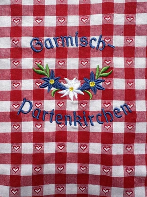 GARMISCH-PARTENKIRCHEN Germany Cushion Pillow COVER Decor Accent Chalet Red New - Image 1 of 4