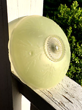 VINTAGE 10" ART DECO ROUND MINT GREEN FROSTED GLASS CEILING LIGHT SHADE (18E)
