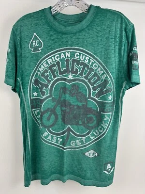 Camiseta de Motocicleta AFFLICTION American Customs Hecha en EE. UU. Y2K Verde Para Hombre Pequeña Foto 1 de 4