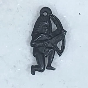 Vintage Tin Native American with Bow & Arrow Charm Crackerjack Gumball Premium - Picture 1 of 6