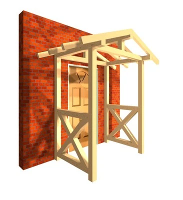 Haustürvordach Türüberdachung Haustürüberdachung Satteldach - Bild 1 von 4