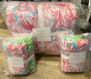 Edredón Pottery Barn Kids Lilly Pulitzer en colonia ROSA REINA COMPLETA 2 fundas - Imagen 1 de 3