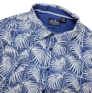 Nat Nast Luxury Originals Mens 2XL Blue White Floral Hawaiian Button Up Silk - Picture 1 of 8