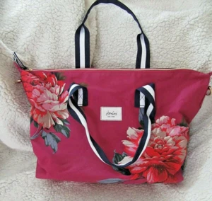 Joules weekend plum floral sturdy/strong tote/shopping bag-no contents-bag only - Picture 1 of 11