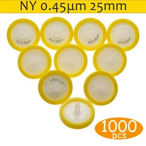 1000pcs NY Syringe Filters 25mm 0.45μm Pore Size Nylon Hydrophilic No-Sterile - Picture 1 of 17
