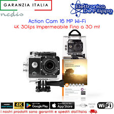 Action Cam 16 MP Wi-Fi 4K 30fps Impermeabile Fino a 30 mt