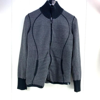 Suéter de punto gris con cuello y cremallera manga larga mediana Eddie Bauer para mujer Foto 1 de 4