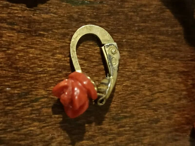 Elegante Parure spilla e orecchini anni 50 in argento 800 e materiale pregiato - Immagine 1 di 4