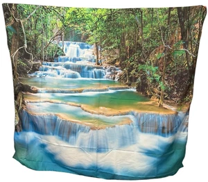 Waterfall Themed Throw Blanket Nature 60"x51" Inches - Picture 1 of 1