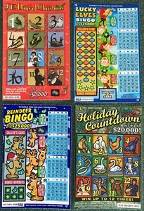 12 Days of Christmas, Xmas Motto Instant Lottoscheine, 4 verschiedene - Bild 1 von 1