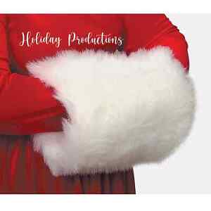Mrs Claus Dickens Caroler Satin Lined Fur Muff Christmas Costume Accessory Prop 