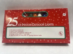 Set of Vintage C9 Indoor/Outdoor String of 25 Christmas Lights 25 Ft Long - Picture 1 of 3