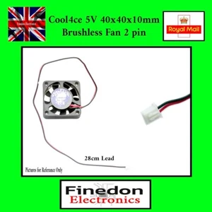 DC 5V 2 Pin Brushless Axial Industrial PC Cooling Fan 40mm 40x40x10mm UK Seller - Picture 1 of 2