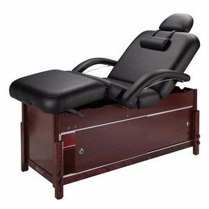 Master Massage 30" Cabrillo Stationary Table Spa Salon Backrest Beauty Bed Black - Picture 1 of 7