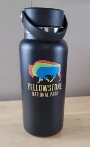 Hydro Flask 32oz BIG MOUTH Black YELLOWSTONE NATIONAL PARK NWT - Picture 1 of 3