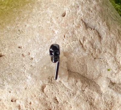 1шт череп L-изгиб нос кольцо 20g стали L-образный ноздри винт гвоздики тела ювелирных изделий - Изображение 1 из 3