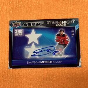 /49 Dawson Mercer RC AUTO 2021-22 UD Credentials #2SR-7 STAR OF THE NIGHT ROOKIE - Bild 1 von 11