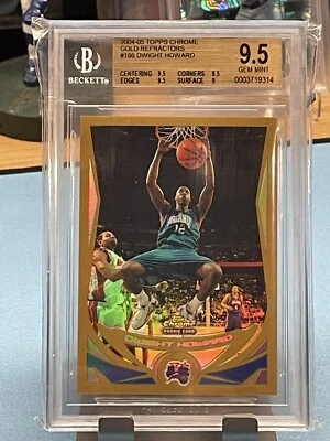 2004-05 Topps Chrome Dwight Howard /99 Gold Refractor Rookie RC BGS 9.5 10 HOF - Image 1 of 2