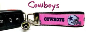 Dallas Cowboy Key Fob Wristlet Keychain 1"wide Zipper pull Camera strap handmade - Picture 1 of 11