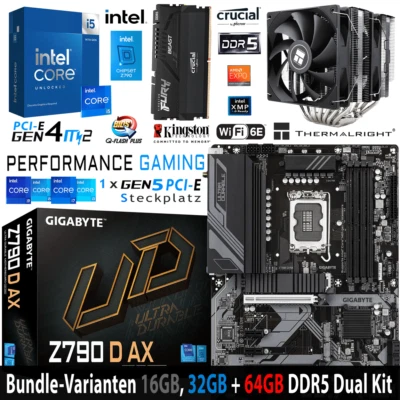 PC Bundle - Intel i5 14600KF - GIGABYTE Z790 D AX WIFI mit 16, 32 + 64GB DDR5 - Bild 1 von 4