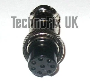 8 pin microphone connector locking plug mike (GX16-8) for many popular radios - Picture 1 of 1