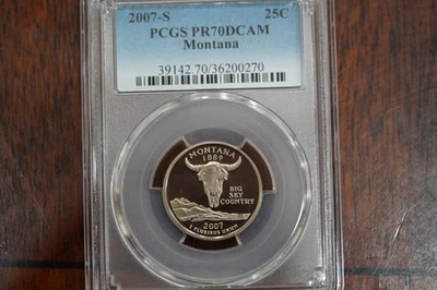 2007-S MONTANA PROOF QUARTER 25c PCGS PR70DCAM - Image 1 of 4