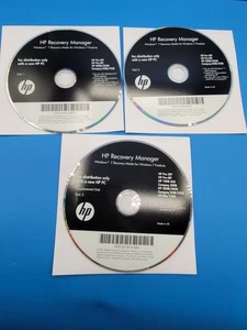 OEM HP Recovery Manager DVD for Win 7 32-bit Systems - HP & Compaq - 3 Disc Se - Picture 1 of 4