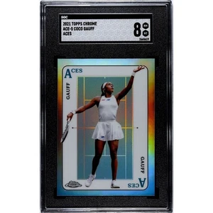 Coco Gauff RC 2021 Topps Chrome Aces Card ACE-5 ATP Tennis Rookie Card - SGC 8* - Bild 1 von 2