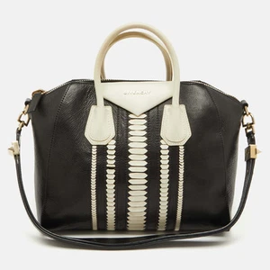 Givenchy Black/White Leather Medium Antigona Satchel - Picture 1 of 10