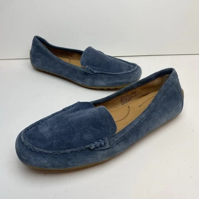 Mocasines Born Axona Driving Mocs de gamuza azul para mujer talla 8” Foto 1 de 4