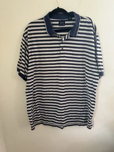 Camisa Polo Izod Para Hombres XL Grande Azul Rayas Informal Golf Playa Manga Corta - Imagen 1 de 3