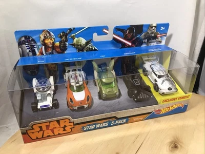 2015 HOT WHEELS STAR WARS 5 PACK MINT IN BOX WITH EXCLUSIVE CAR    x - Image 1 of 4