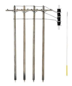 HO Single Crossbar Pre-Wired Poles (4) - Picture 1 of 1